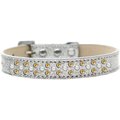 Unconditional Love Sprinkles Ice Cream Pearl & Yellow Crystals Dog CollarSilver Size 14 UN785988